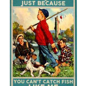 Fishing Don't Be Jealous Vintage Poster, Fishing Lover Gift, Dog Lover Poster