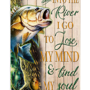 Fishing Find My Soul Vintage Poster, Fishing Lover Gift, Retro Fishing Hobby Poster