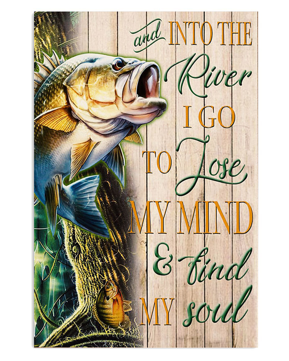 Fishing Find My Soul Vintage Poster, Fishing Lover Gift, Retro Fishing Hobby Poster