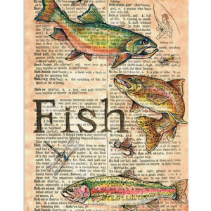Fishing Fish Definition Vintage Poster, Fishing Lover Gift, Retro Fishing Hobby Poster
