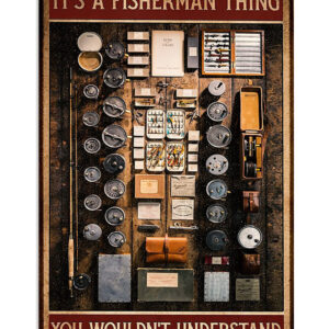 Fishing Fisherman Thing Vintage Poster, Fishing Lover Gift, Retro Fishing Hobby Poster