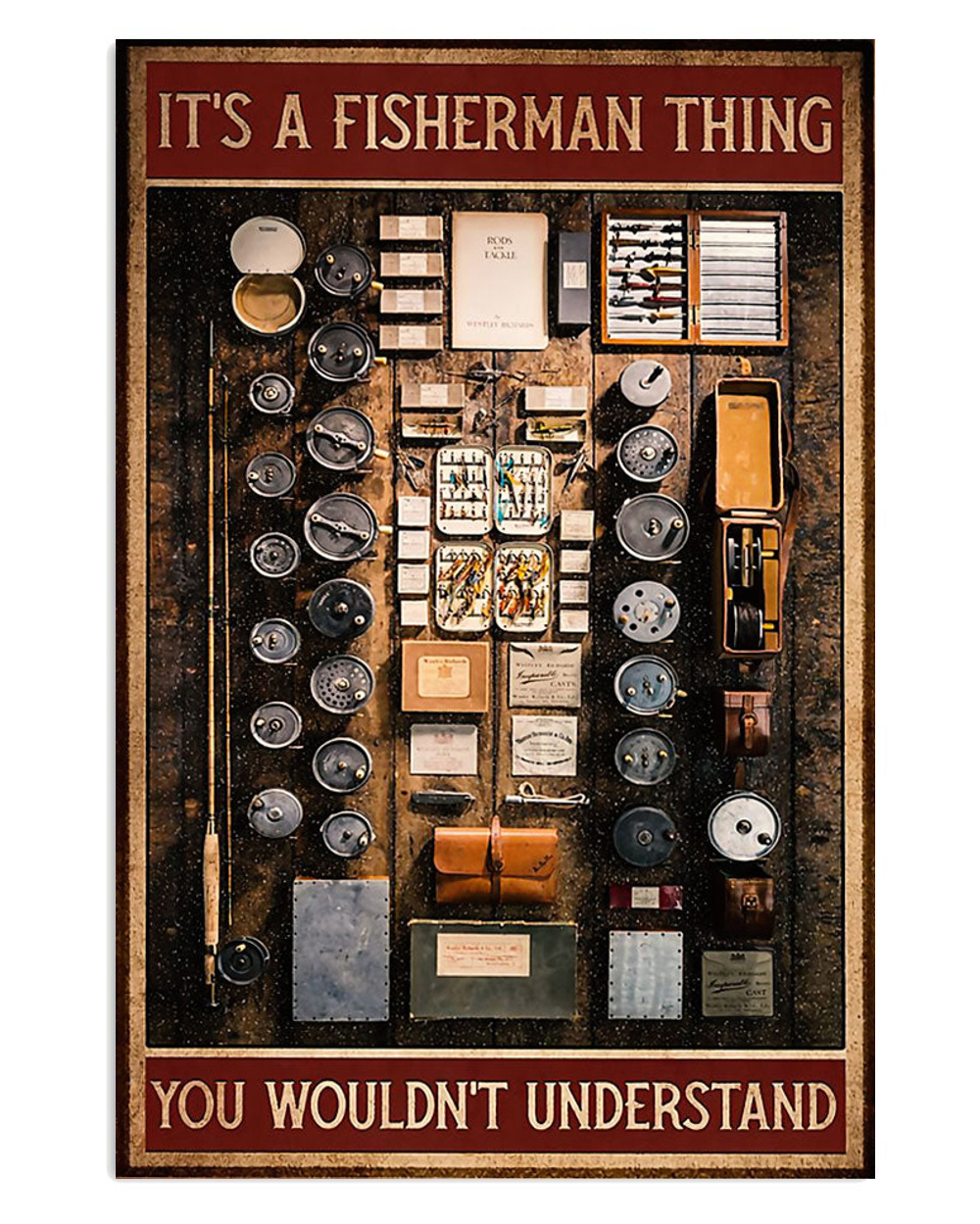 Fishing Fisherman Thing Vintage Poster, Fishing Lover Gift, Retro Fishing Hobby Poster