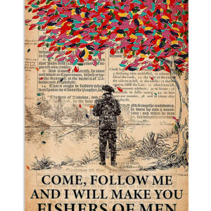 Fishing Fishers Of Men Vintage Poster, Fishing Lover Gift, Retro Fishing Hobby Poster