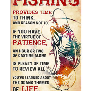 Fishing Provides Time Vintage Poster, Fishing Lover Gift, Retro Fishing Hobby Poster