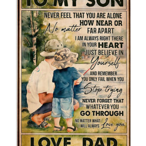 Fishing Gift From Dad To Son Vintage Poster, Fishing Lover Gift, Retro Fishing Hobby Poster