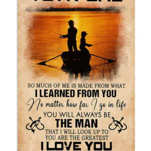 Fishing Gift From Son To Dad Vintage Poster, Fishing Lover Gift, Retro Fishing Hobby Poster
