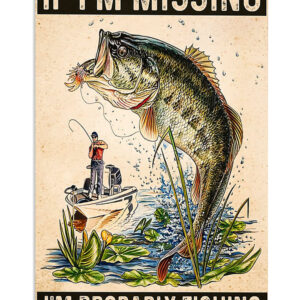 Fishing I'm Probably Fishing Vintage Poster, Fishing Lover Gift, Retro Fishing Hobby Poster