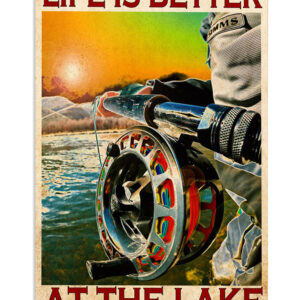Fishing Life At The Lake Vintage Poster, Fishing Lover Gift, Retro Fishing Hobby Poster