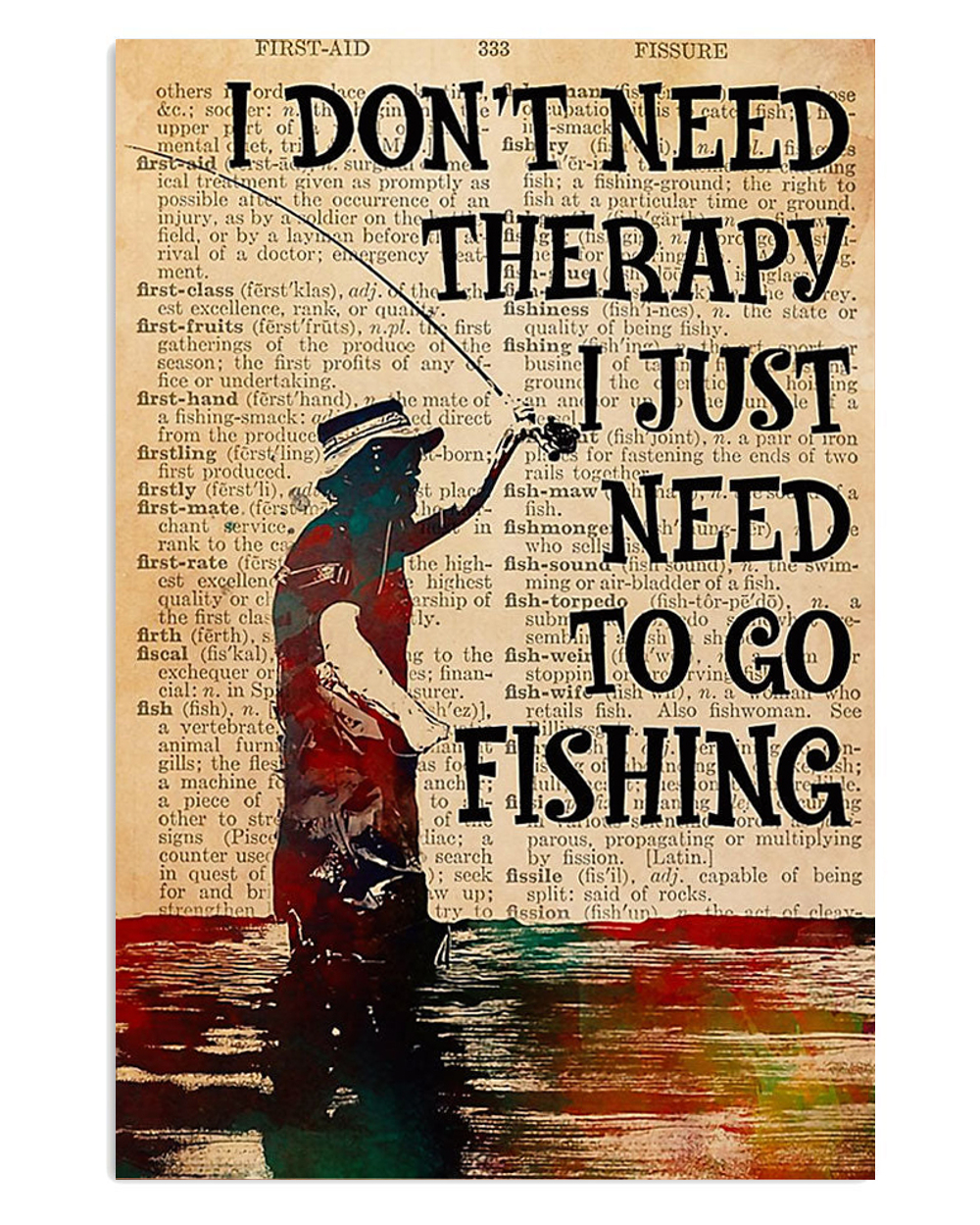 Fishing Need To Go Fishing Vintage Poster, Fishing Lover Gift, Retro Fishing Hobby Poster