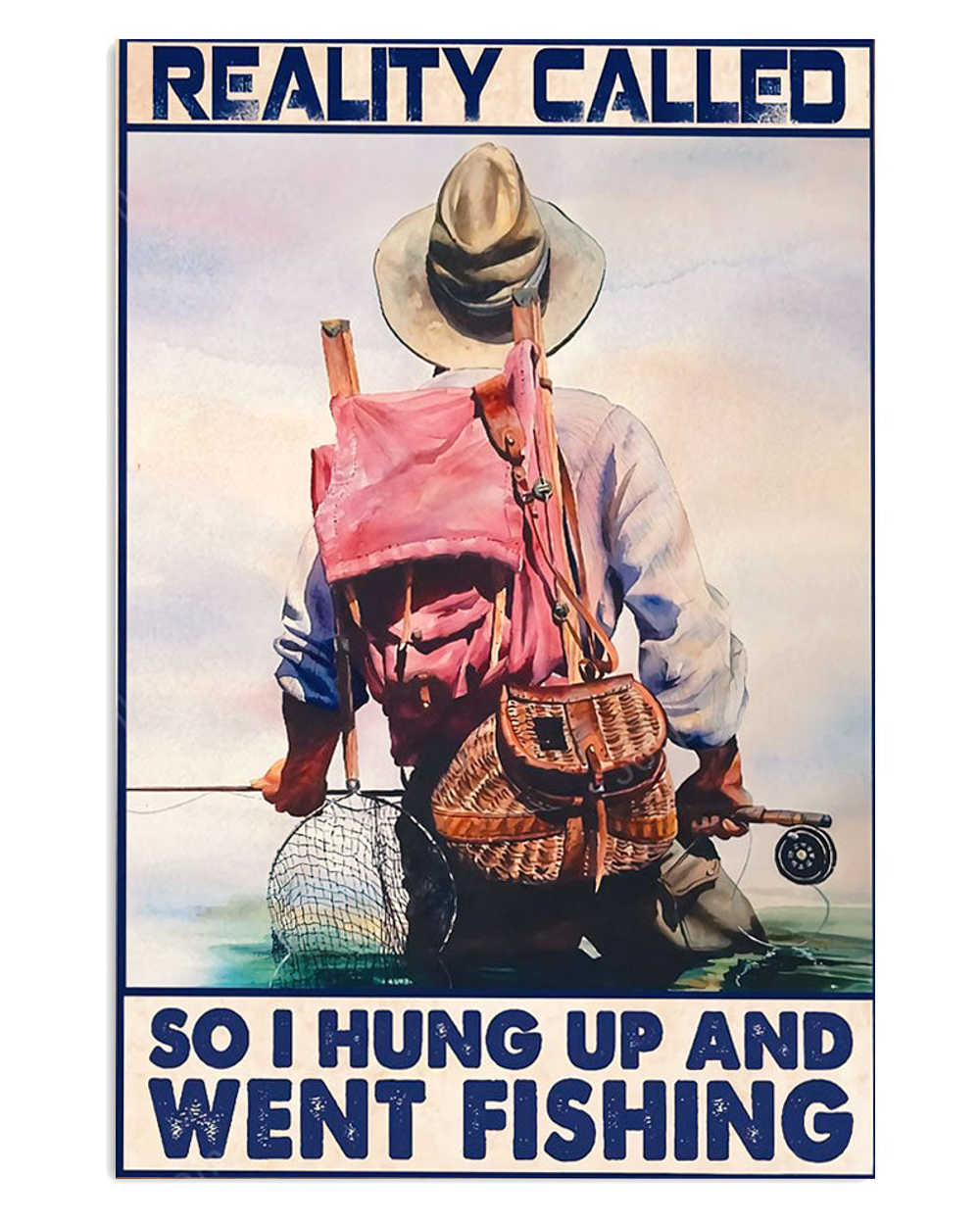 Fishing Reality Called Vintage Poster, Fishing Lover Gift, Retro Fishing Hobby Poster
