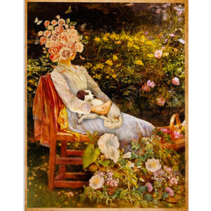 Gardening Dog And Her Poster, Plants Lover Vintage Poster, Gift For Gardener