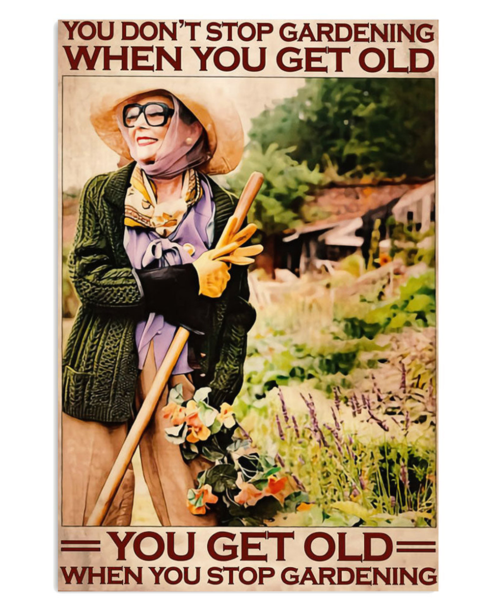 Gardening Don't Stop Gardening Poster, Plants Lover Vintage Poster, Gift For Gardener