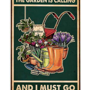 Gardening Garden Is Calling Poster, Plants Lover Vintage Poster, Gift For Gardener