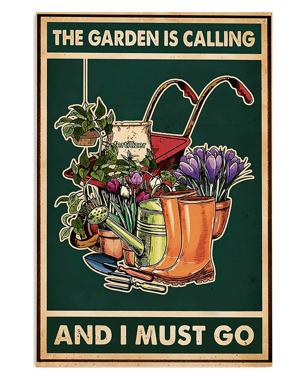 Gardening Garden Is Calling Poster, Plants Lover Vintage Poster, Gift For Gardener
