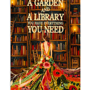 Gardening Girl Has Library And Garden Poster, Plants Lover Vintage Poster, Gift For Gardener