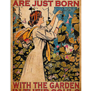 Gardening Girl In The Garden Poster, Plants Lover Vintage Poster, Gift For Gardener