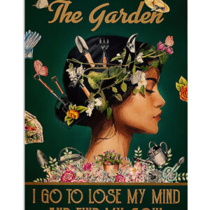 Gardening Girl Into The Garden Poster, Plants Lover Vintage Poster, Gift For Gardener