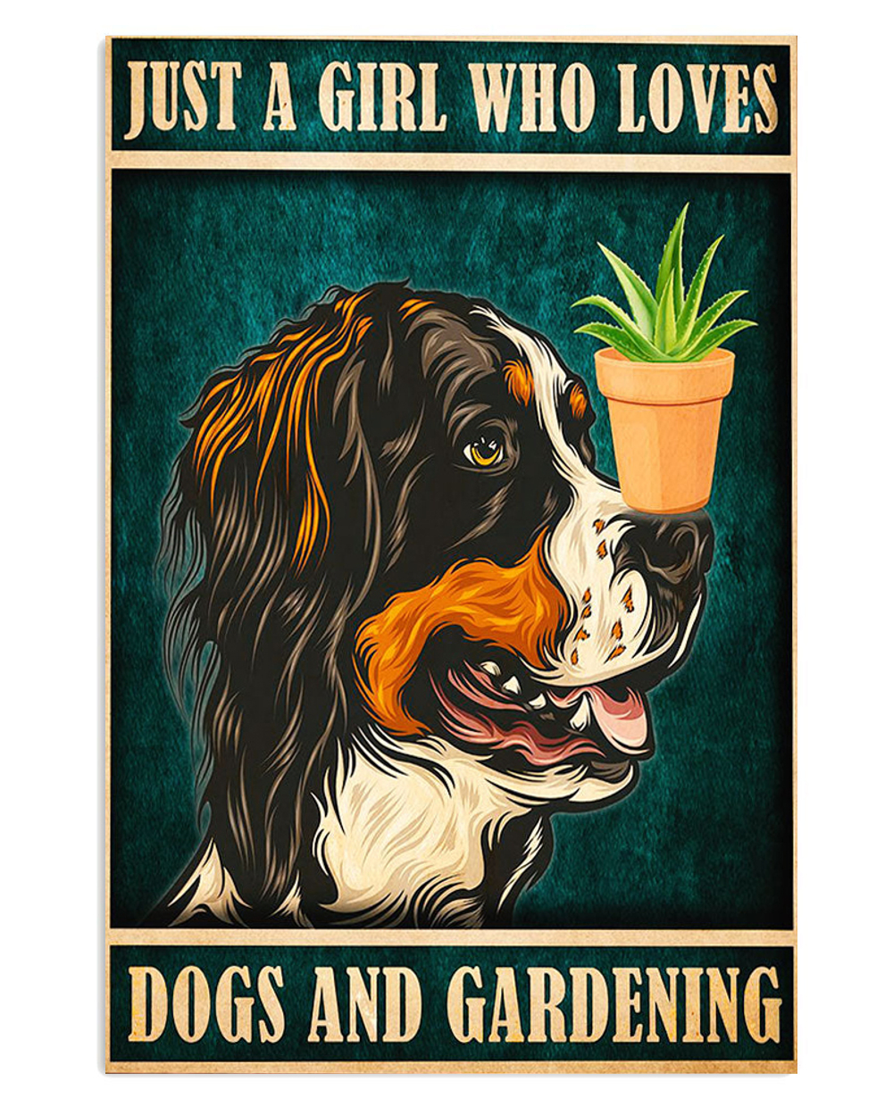 Gardening Girl Loves Dogs And Gardening Poster, Plants Lover Vintage Poster, Gift For Gardener