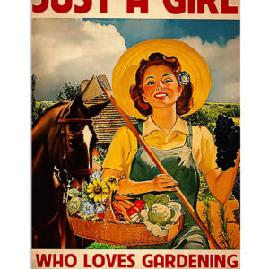 Gardening Girl Loves Horses And Gardening Poster, Plants Lover Vintage Poster, Gift For Gardener