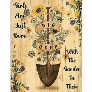 Gardening Girls Born With Garden Poster, Plants Lover Vintage Poster, Gift For Gardener