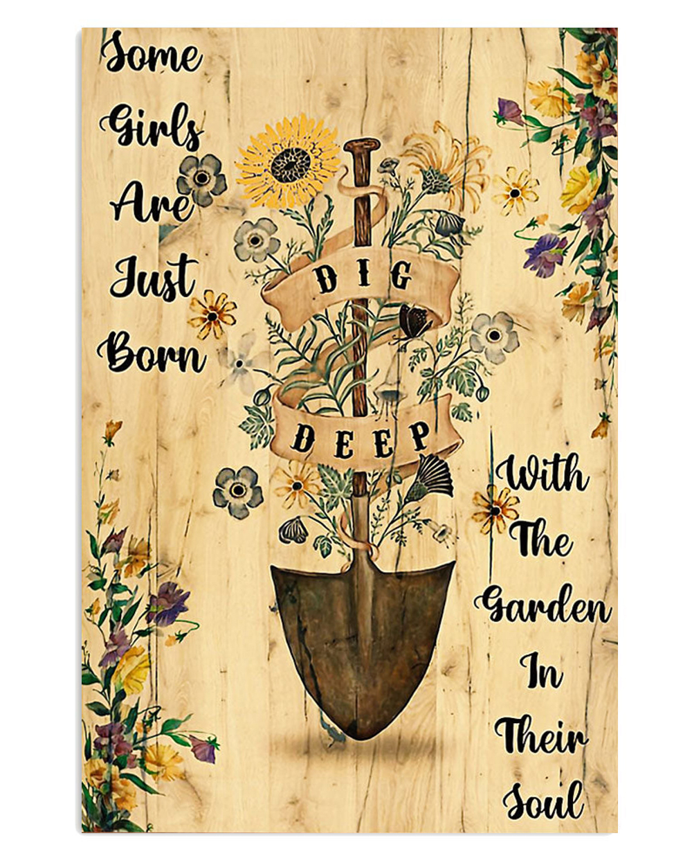 Gardening Girls Born With Garden Poster, Plants Lover Vintage Poster, Gift For Gardener