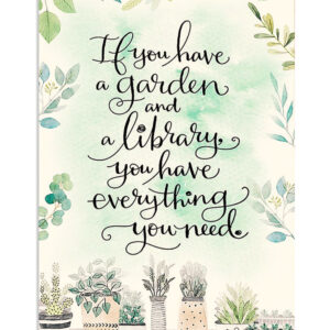 Gardening Have A Garden And Library Poster, Plants Lover Vintage Poster, Gift For Gardener