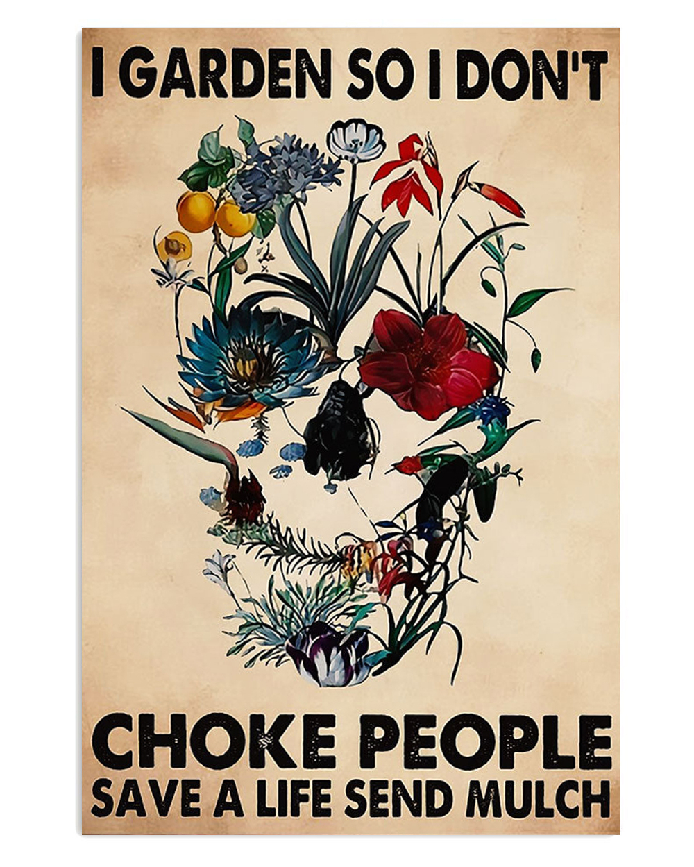 Gardening I Dont Choke People Poster, Plants Lover Vintage Poster, Gift For Gardener