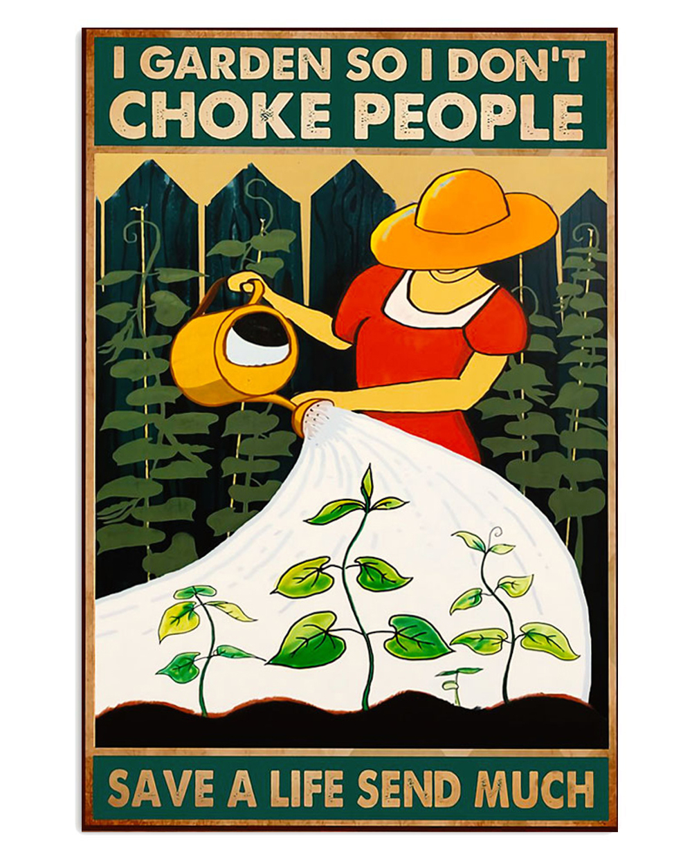 Gardening Choke People I Garden Poster, Plants Lover Vintage Poster, Gift For Gardener