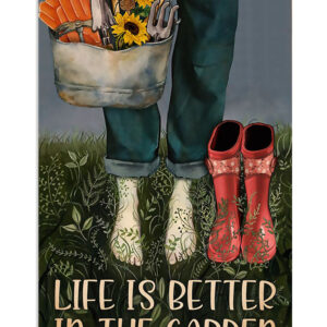 Gardening Life Is Better In Garden Poster, Plants Lover Vintage Poster, Gift For Gardener