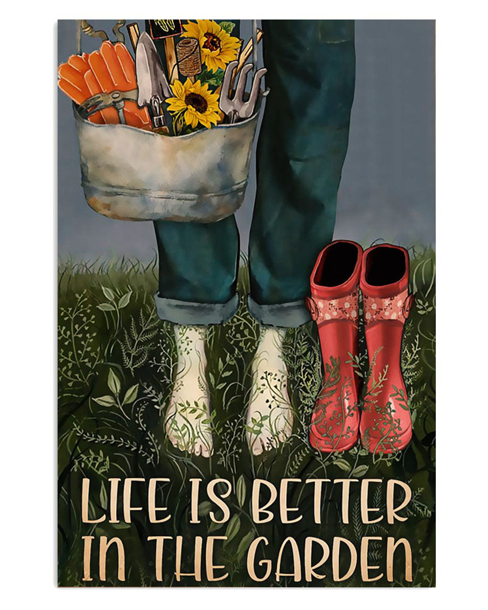 Gardening Life Is Better In Garden Poster, Plants Lover Vintage Poster, Gift For Gardener