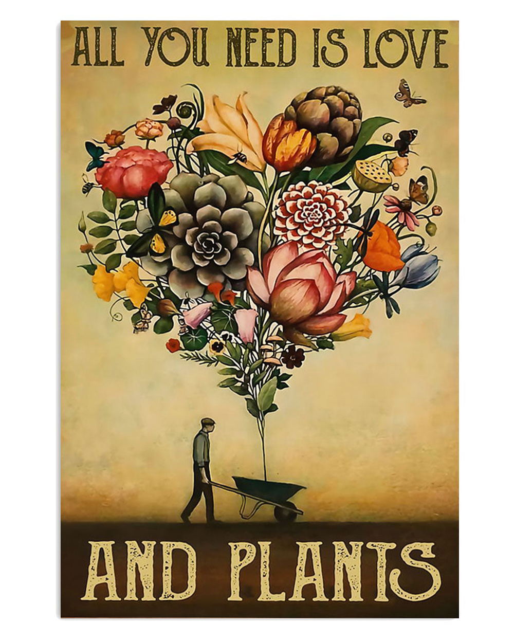 Gardening Love And Plants Poster, Plants Lover Vintage Poster, Gift For Gardener