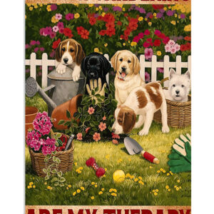 Gardening Loves Dogs And Gardening Poster, Plants Lover Vintage Poster, Gift For Gardener