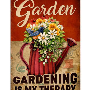 Gardening My Therapy Poster, Plants Lover Vintage Poster, Gift For Gardener