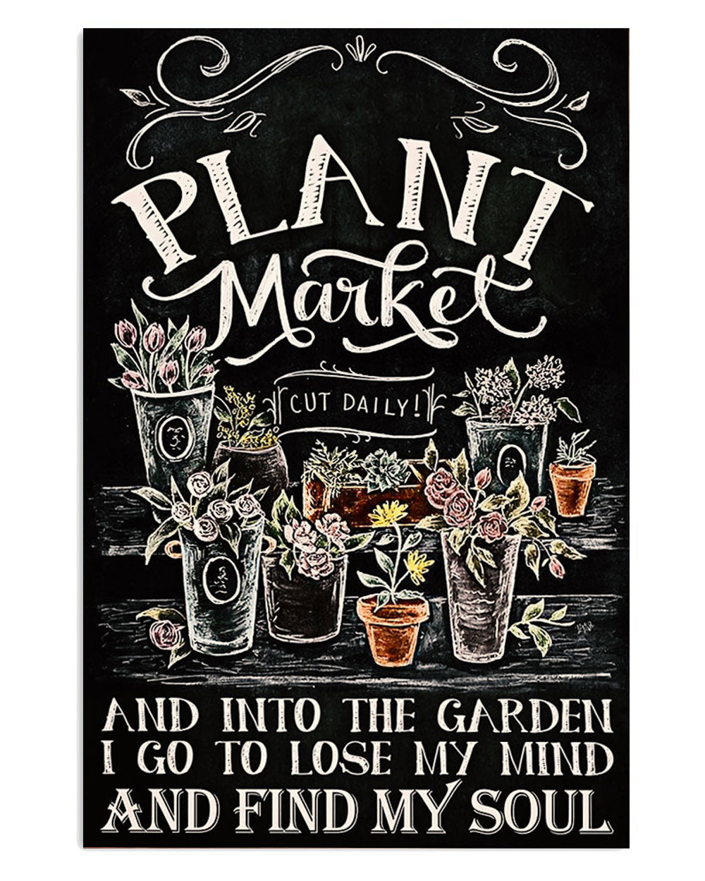 Gardening Plant Market Poster, Plants Lover Vintage Poster, Gift For Gardener