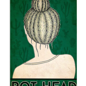 Gardening Pot Head Poster, Plants Lover Vintage Poster, Gift For Gardener