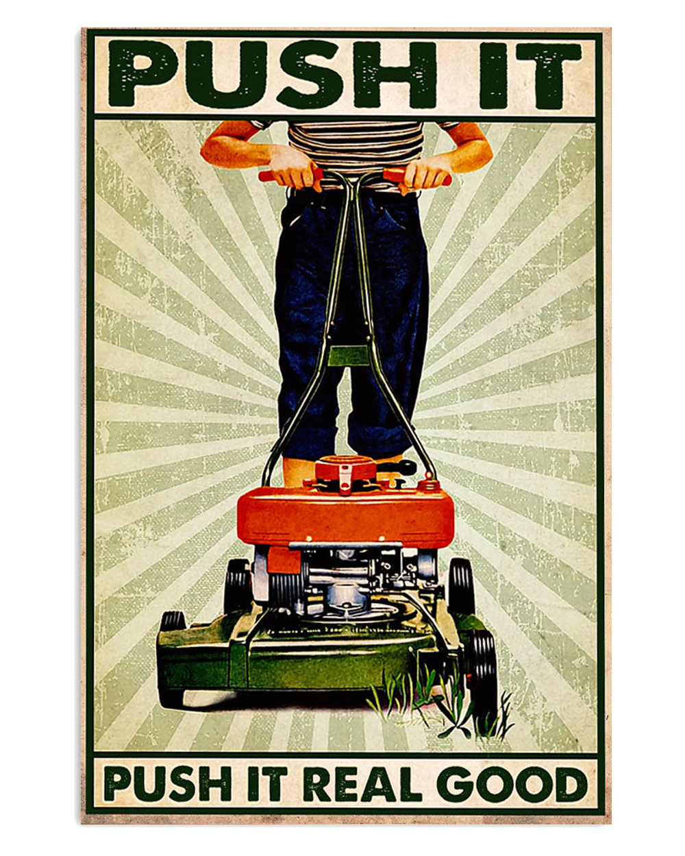 Gardening Push It Real Good Poster, Plants Lover Vintage Poster, Gift For Gardener