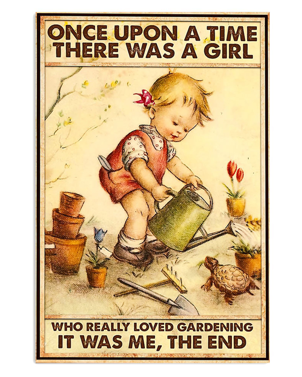 Gardening Small Girl Loved Gardening Poster, Plants Lover Vintage Poster, Gift For Gardener