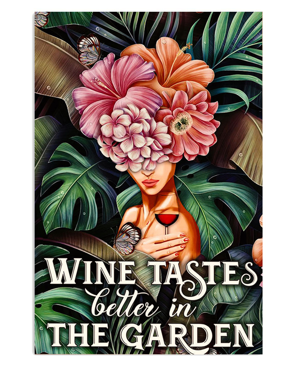 Gardening Woman Loves Wine And Garden Poster, Plants Lover Vintage Poster, Gift For Gardener