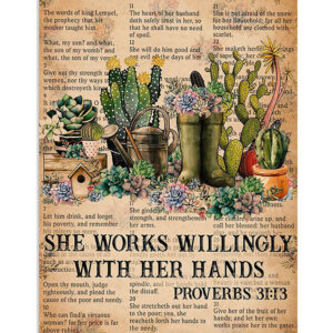 Gardening Works With Her Hands Poster, Plants Lover Vintage Poster, Gift For Gardener