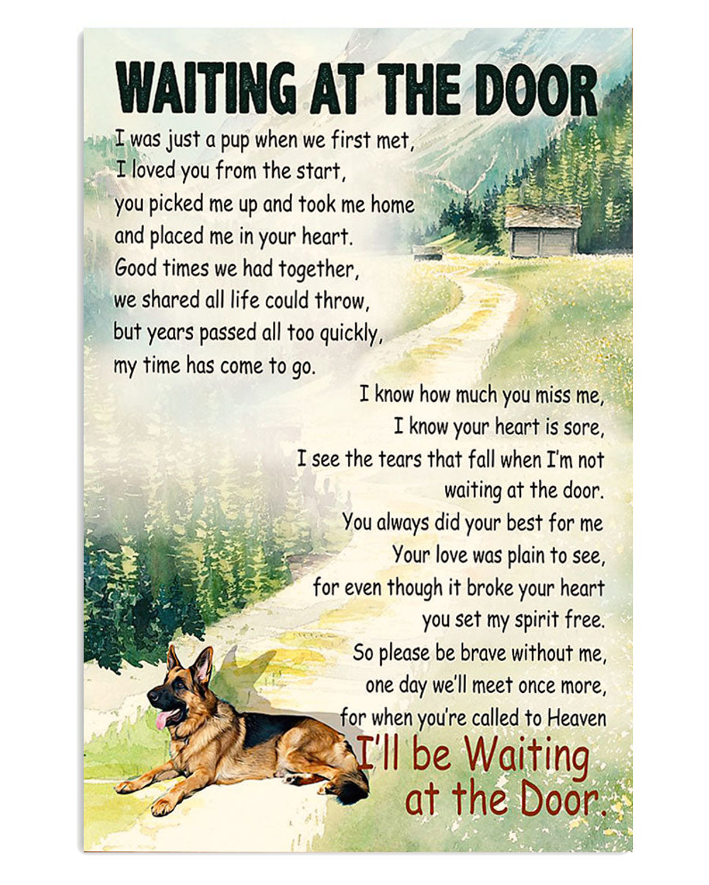 German Shepherd Dog Memorial Shepherd Poster, Dog Mom Dad Gift, Animal Lovers Poster