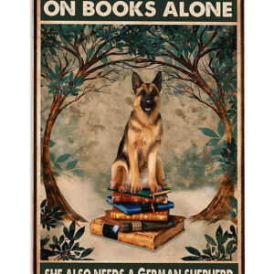 German Shepherd Woman Loves Book And Dog Shepherd Mom Dad Poster, Animal Lovers Gift