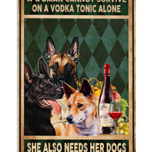 German Shepherd Woman Loves Vodka And Dog Shepherd Mom Dad Poster, Animal Lovers Gift