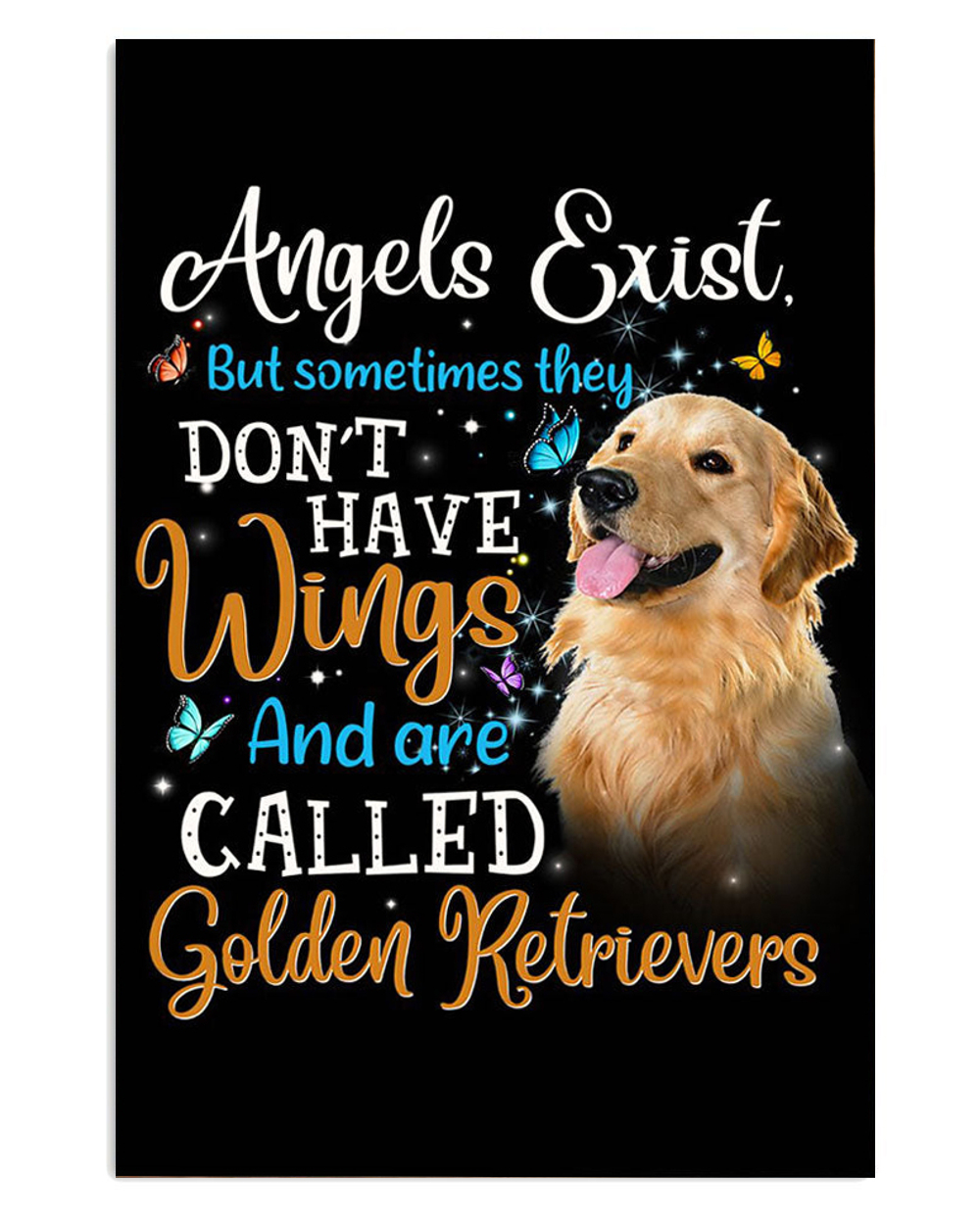 Golden Retriever Dog Angels Dog Puppies Lover Poster, Animal Lovers Poster, Dog Mom Dad Gift