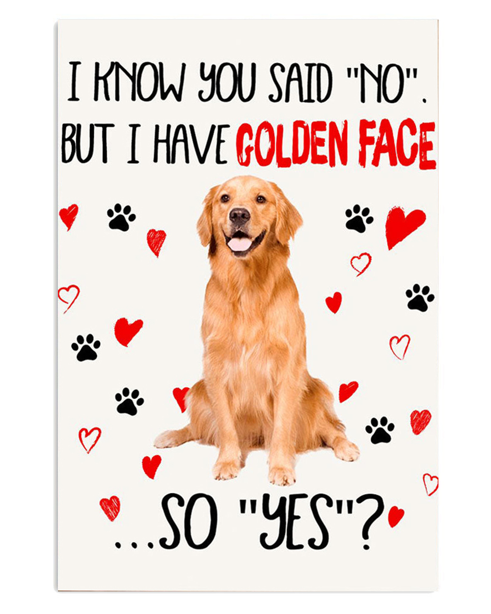 Golden Retriever Golden Face Dog Puppies Lover Poster, Animal Lovers Poster, Dog Mom Dad Gift