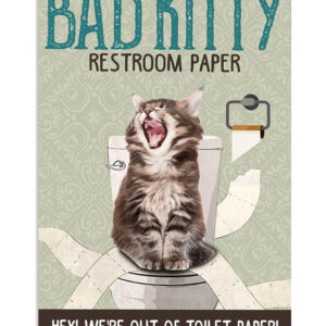 Kitty Restroom Cat Kitties Lover Poster, Animal Lovers Gift, Cat Mom Dad Gift