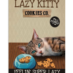 Lazy Kitty Cat Kitties Lover Poster, Animal Lovers Gift, Cat Mom Dad Gift