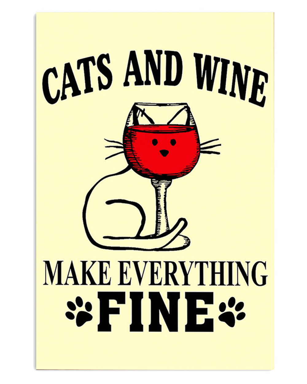 Loves Cats And Wine Cat Kitties Lover Poster, Animal Lovers Gift, Cat Mom Dad Gift